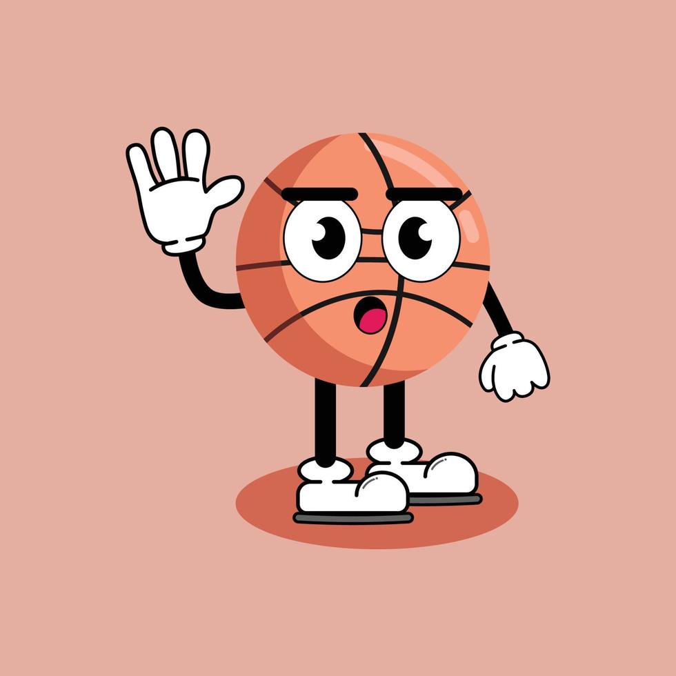 Illustration cartoon character of cute mascot Baseball with pose. Suitable for children book illustration. vector