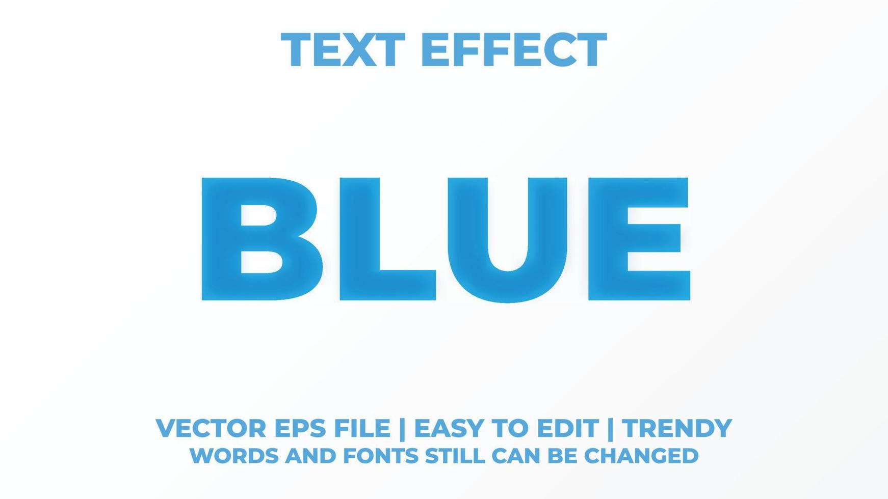 efecto de texto editable azul cortado vector