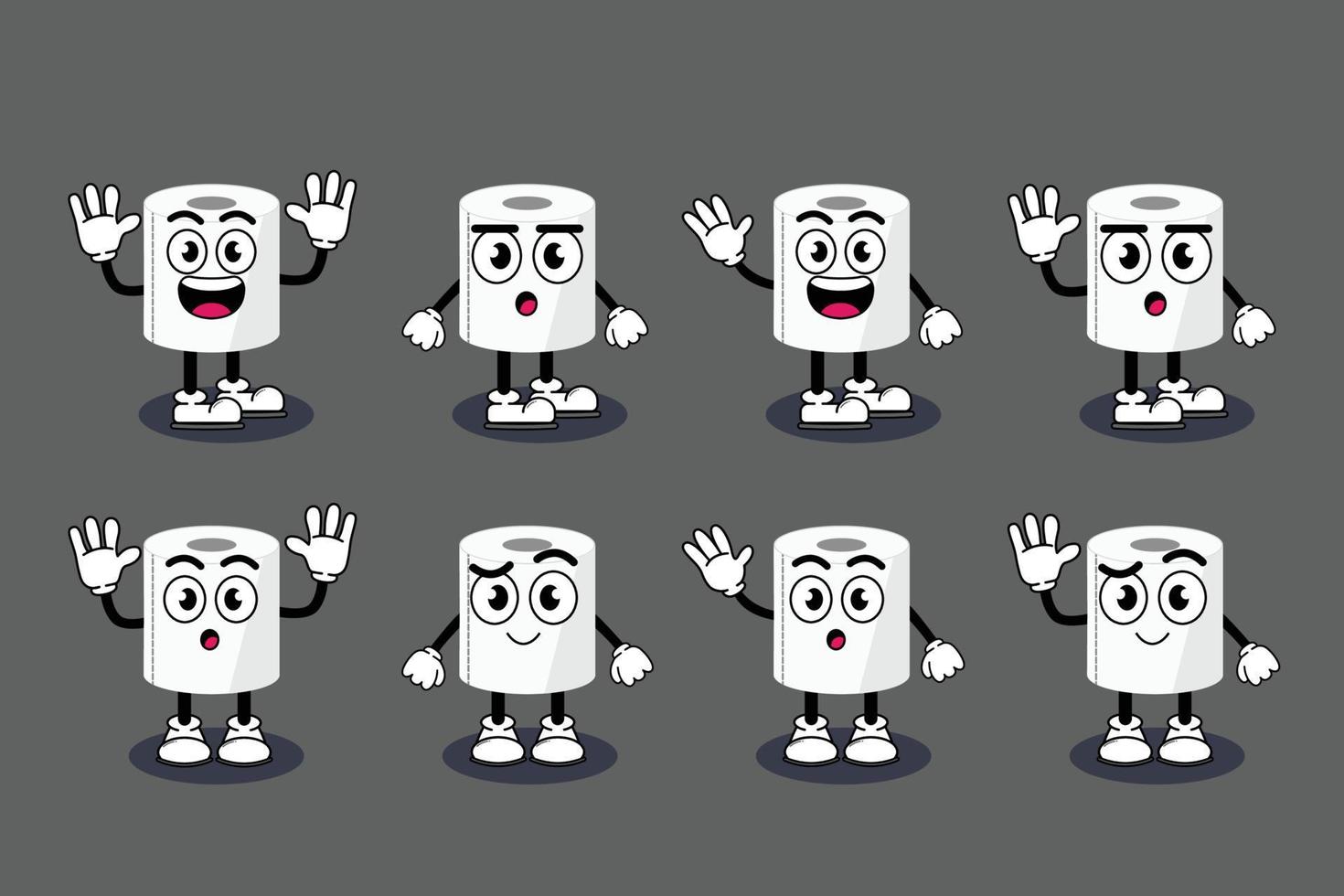 Illustration vector graphic cartoon character of Cute mascot toilet tissue with pose. Suitable for children book illustration and element design.