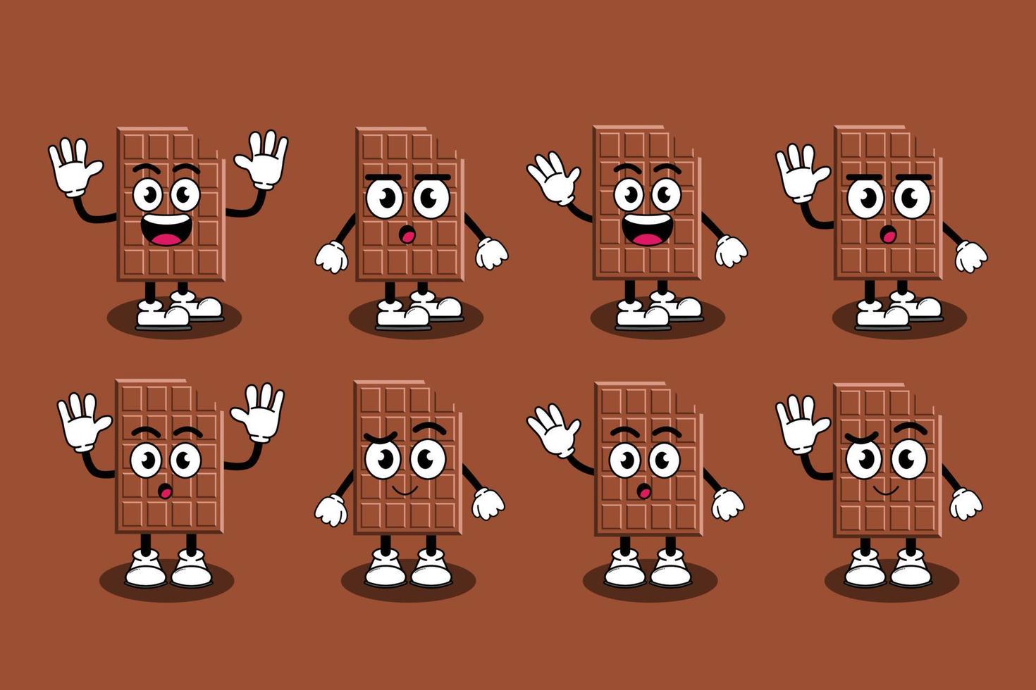Illustration vector graphic cartoon character of Cute mascot chocolate with pose. Suitable for children book illustration and element design.