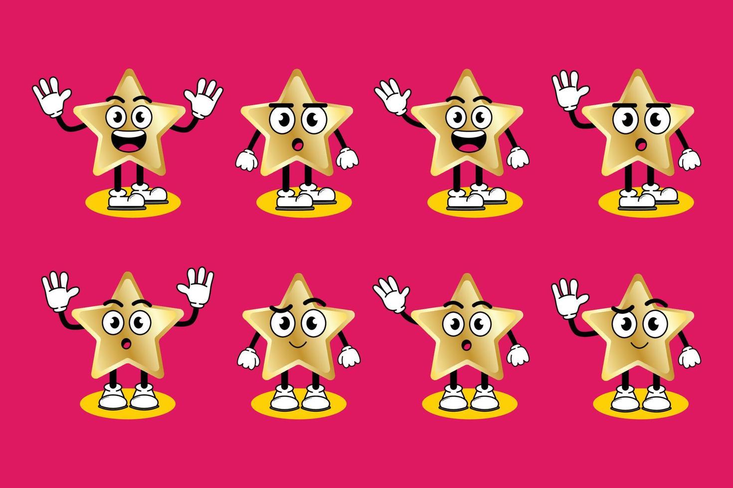 Illustration vector graphic cartoon character of Cute mascot golden star with pose. Suitable for children book illustration and element design.
