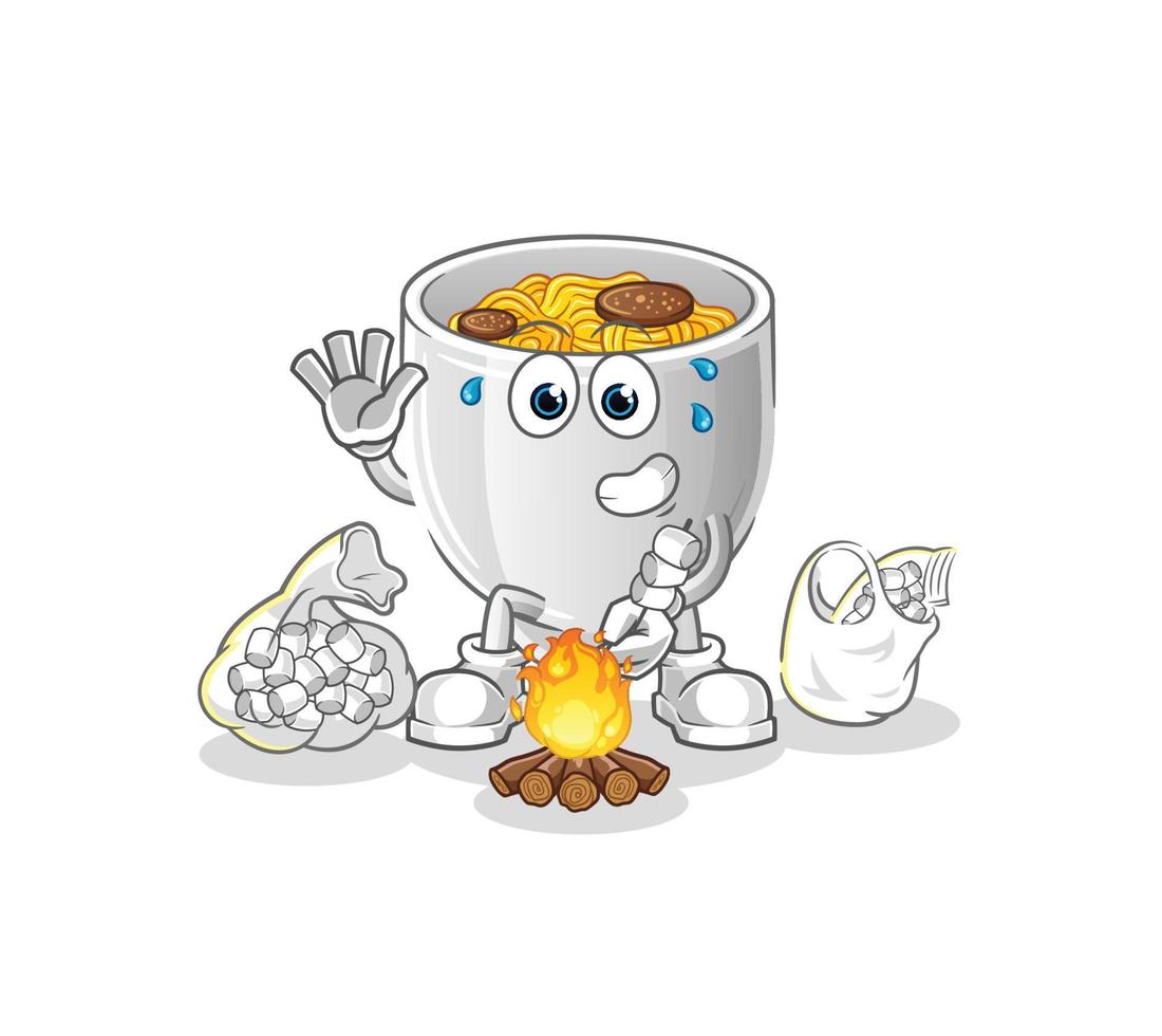 noodle bowl vactor mascot vector