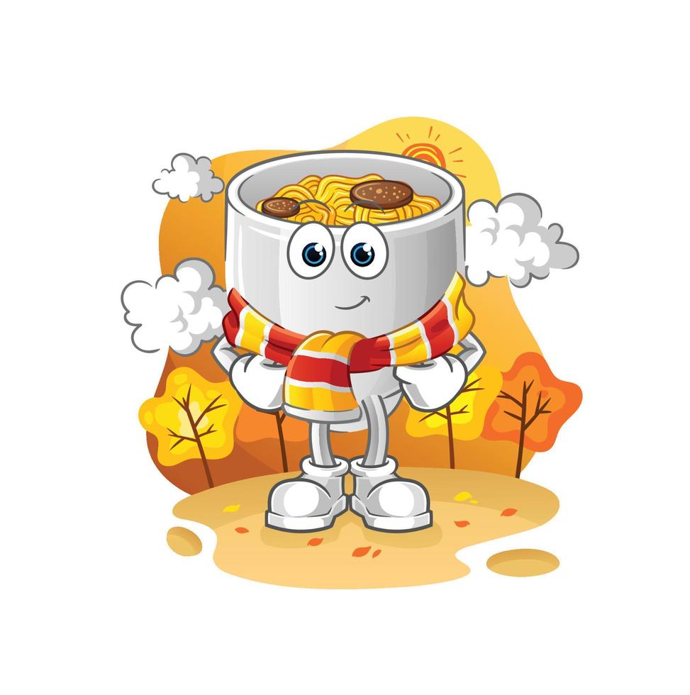 noodle bowl vactor mascot vector