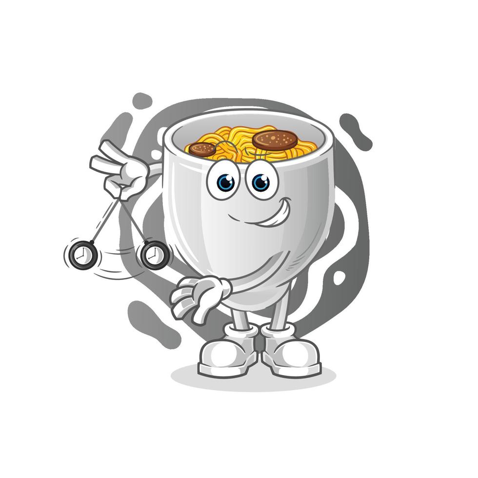 noodle bowl vactor mascot vector