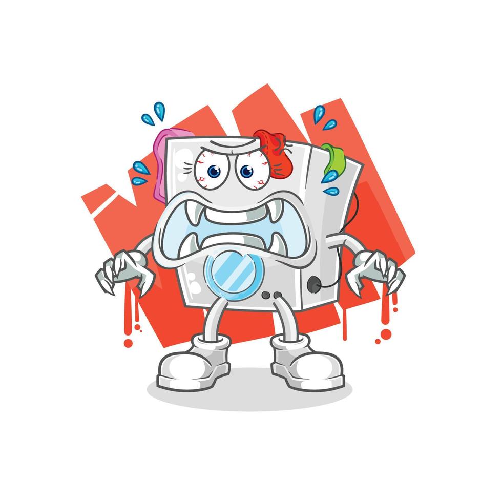 washing machine cartoon mascot vector