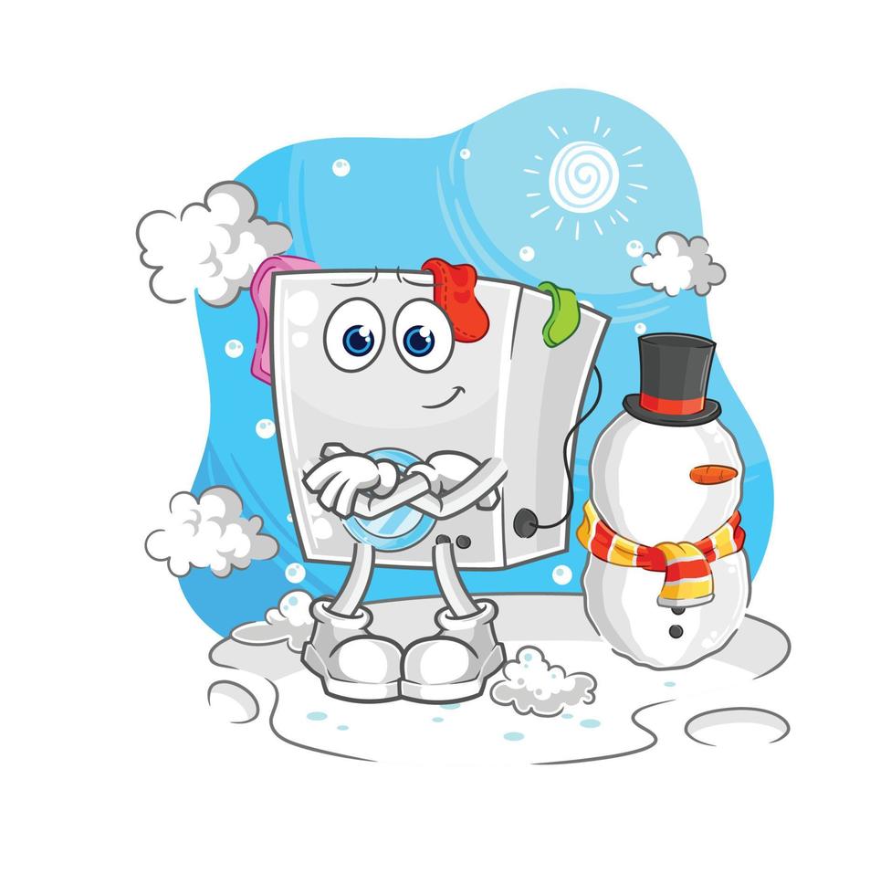 washing machine cartoon mascot vector