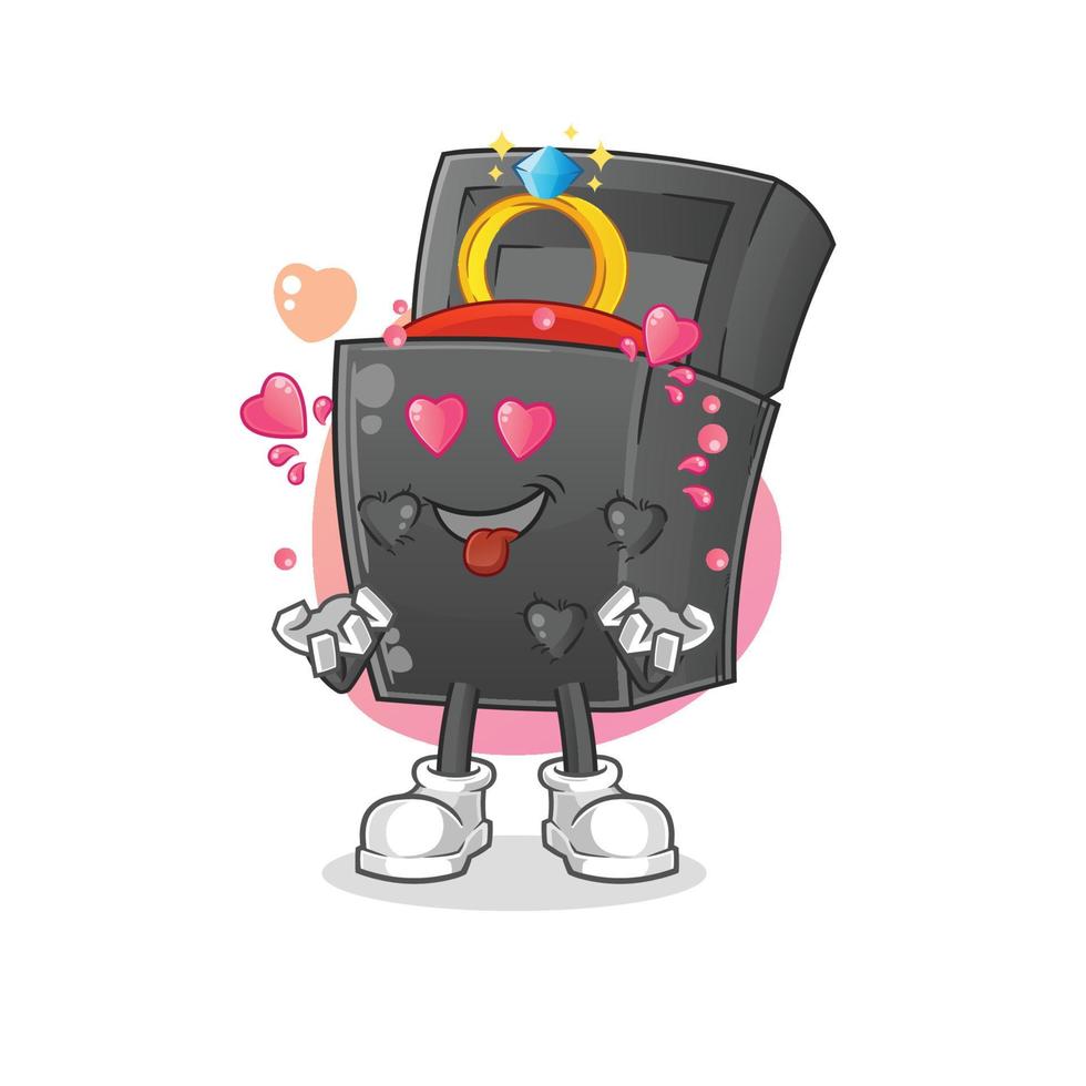 personaje de la caja del anillo de bodas vector