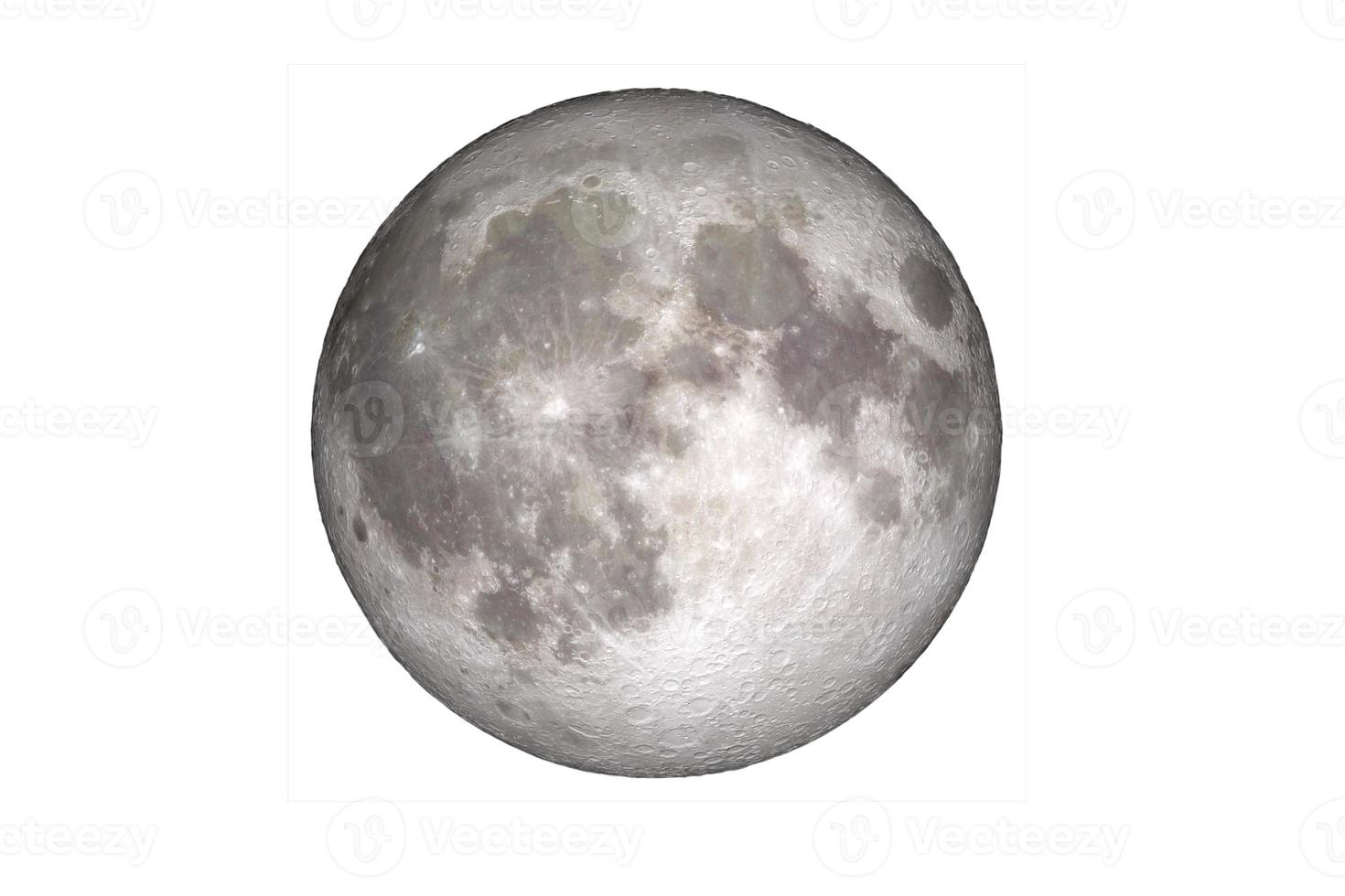 full moon on a colored background with clippinp path photo