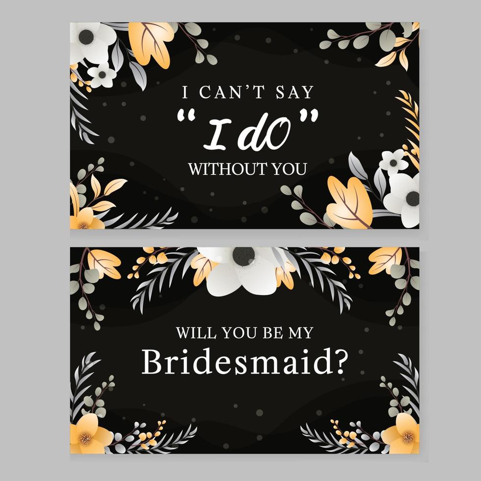 Be My Bridesmaid or Groomsman Wedding Template vector