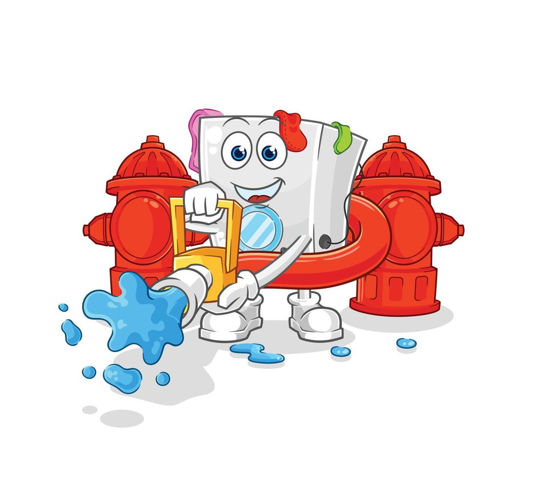 washing machine cartoon mascot vector