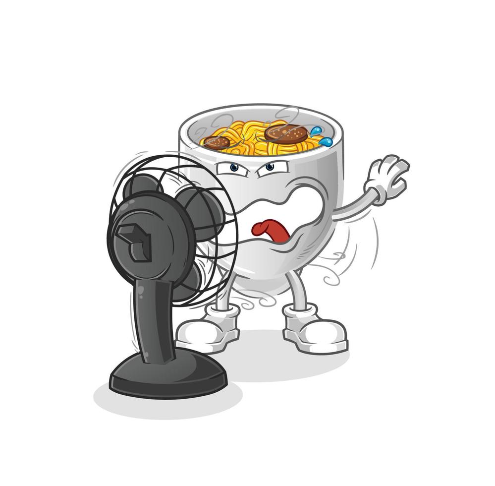 noodle bowl vactor mascot vector