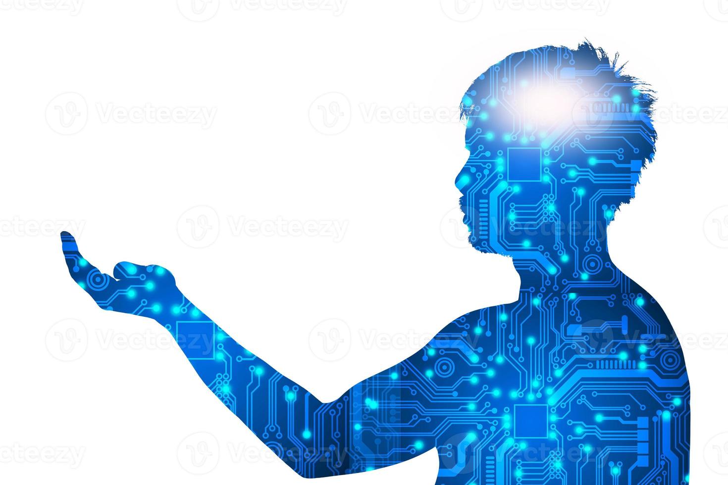 el concepto de tecnología de metaverso crea un mundo virtual. los seres humanos en la era digital y el mundo futuro. donde la conexión es ilimitada foto