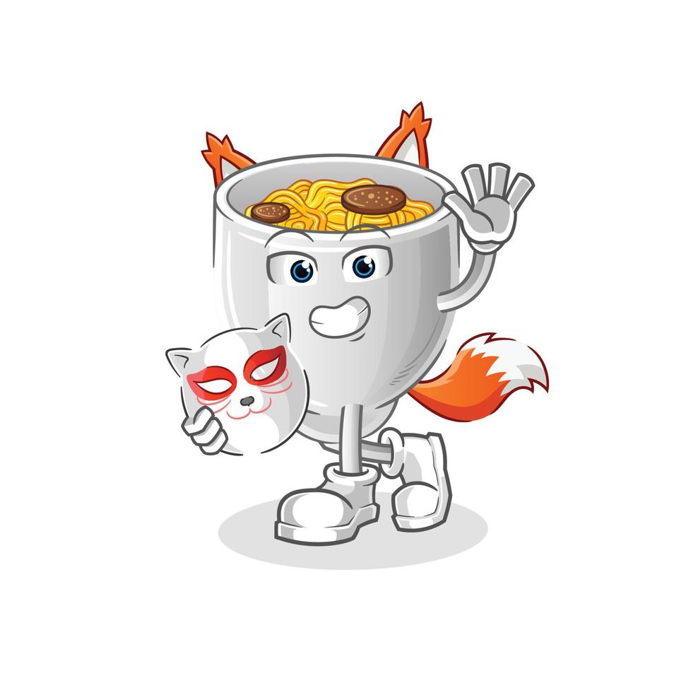 noodle bowl vactor mascot vector