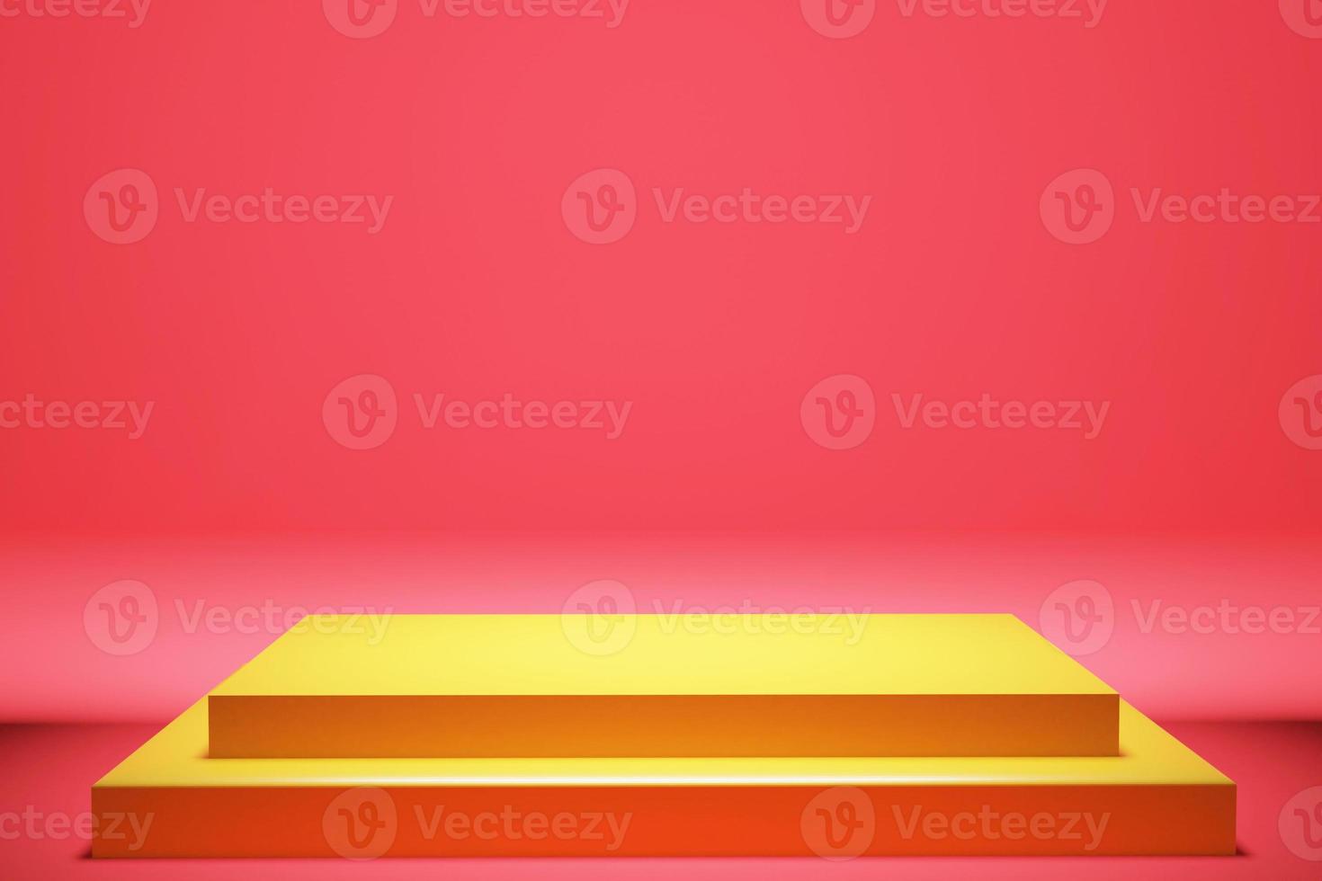 3D rendering podium for displaying luxury gold products For the festival of happiness and Chinese New Year photo