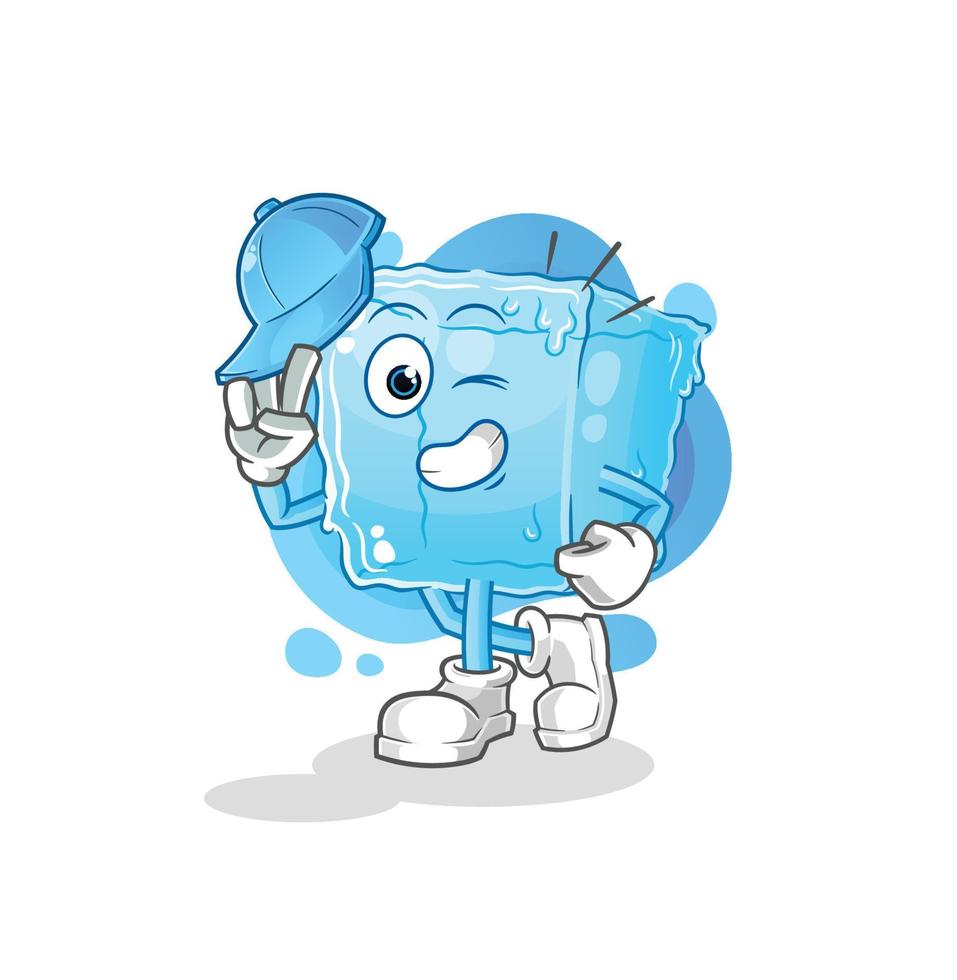 cubo de hielo derretido vector de dibujos animados