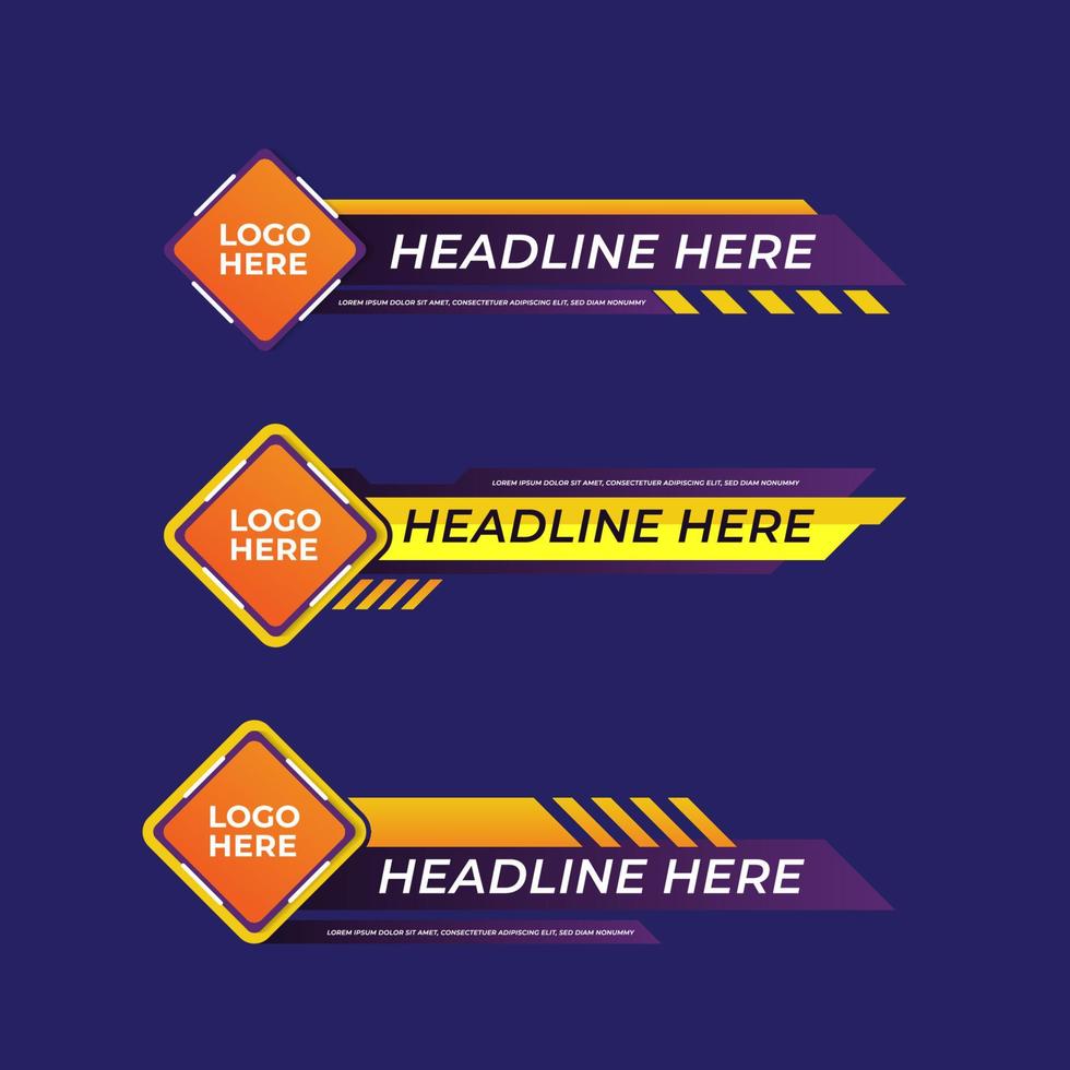 lower third template abstract banner design vector