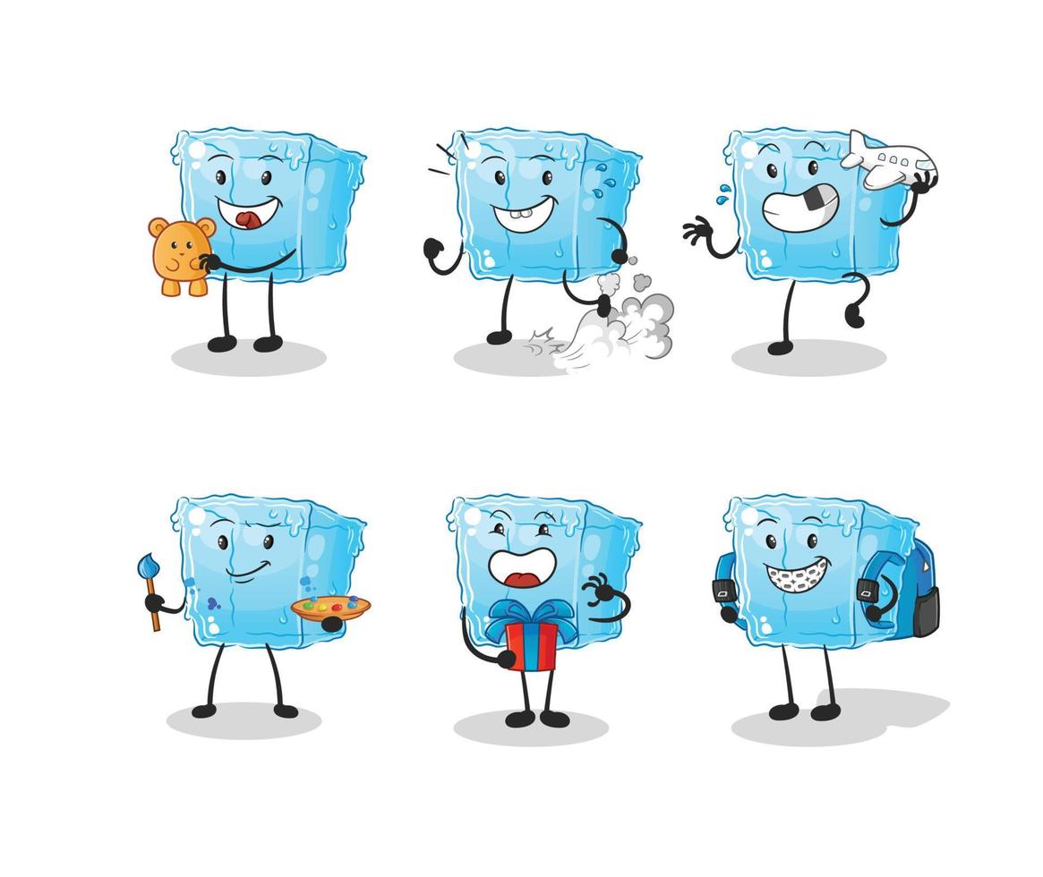 vector de dibujos animados de cubo de hielo