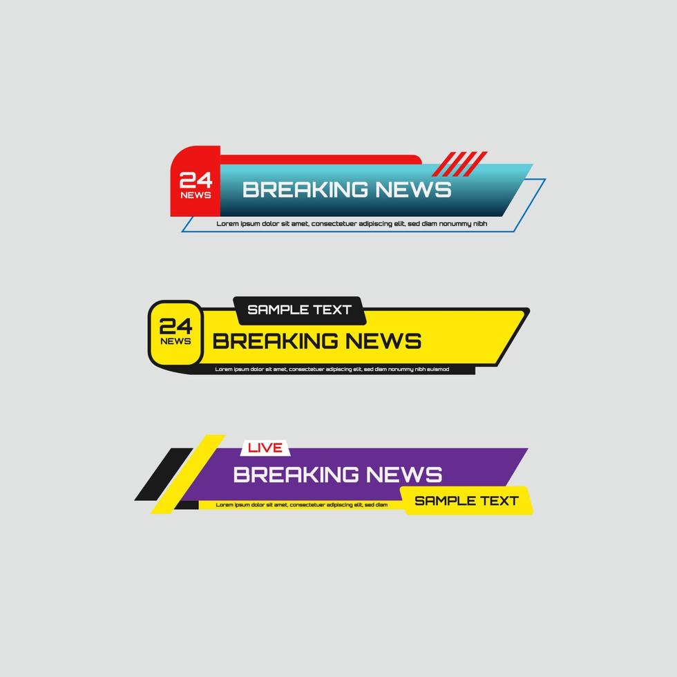 lower third template abstract banner design vector