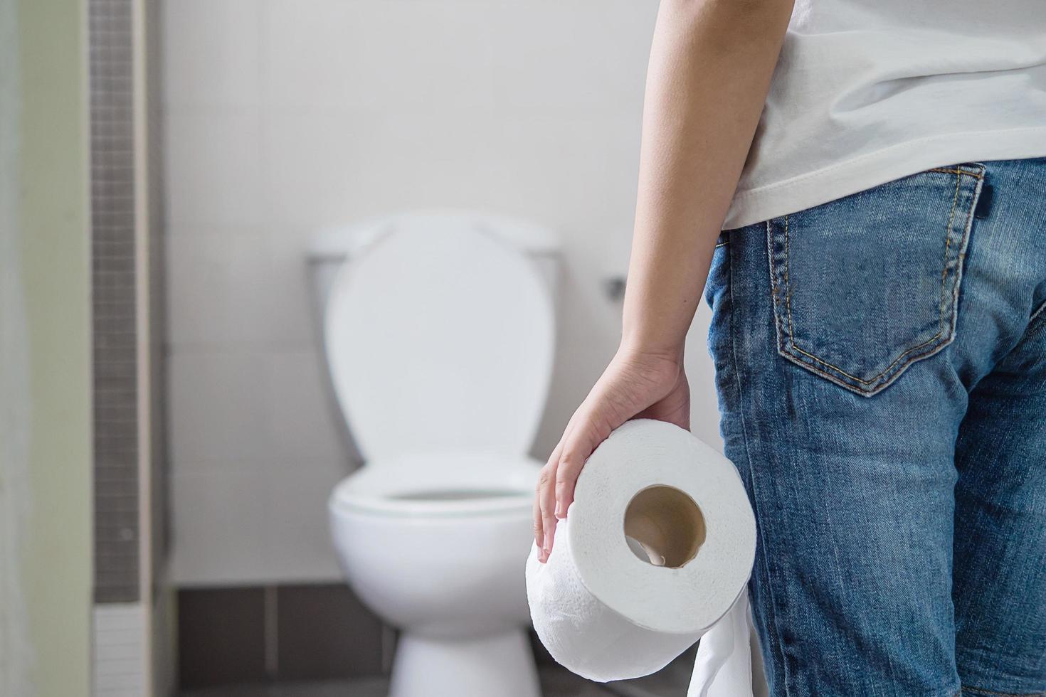 Asian boy holding tissue paper  - health problem concept photo