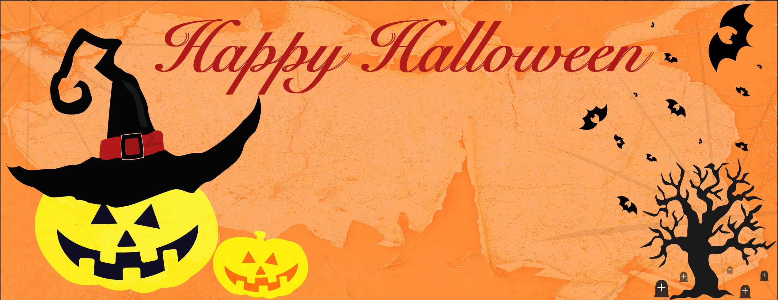 Halloween card, orange background photo