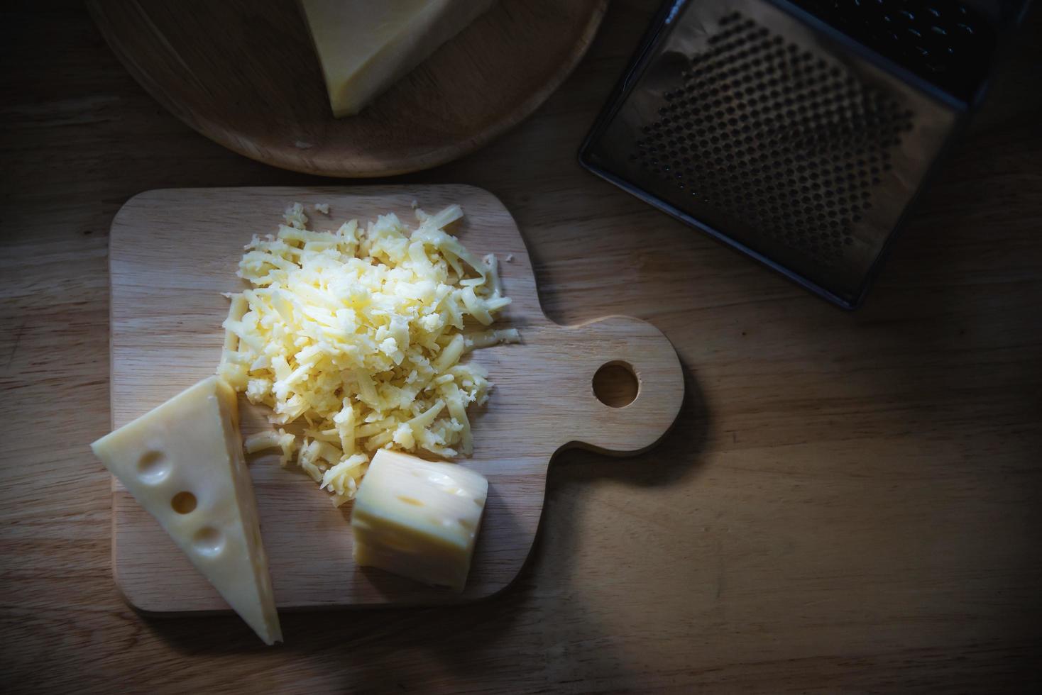 Beautiful cheeses in the kitchen - cheese food preparing concept photo