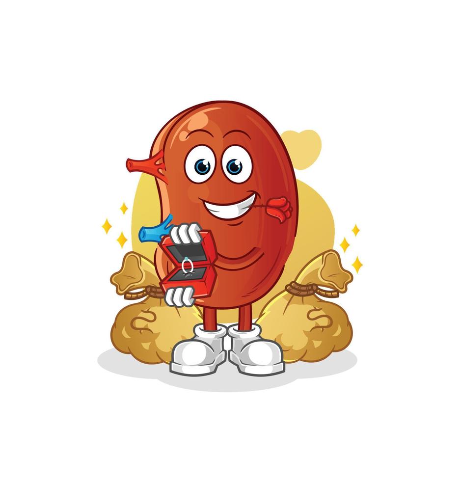 kidney mascot vector
