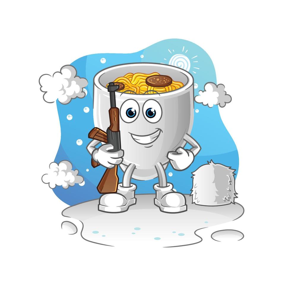noodle bowl vactor mascot vector