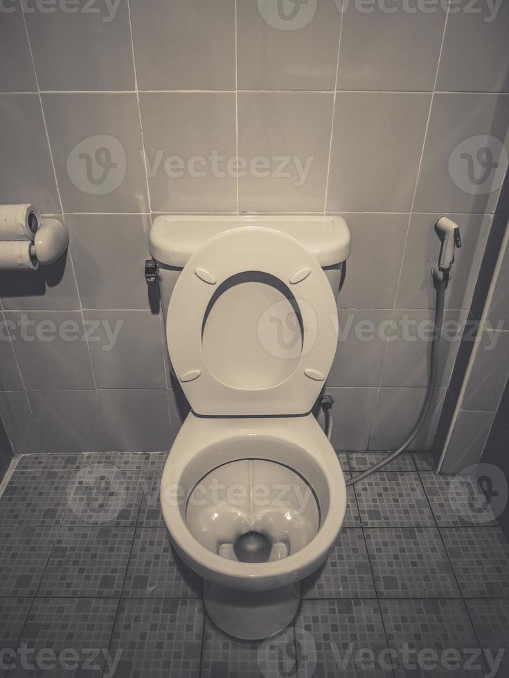 toilet bowl in a bathroom.vintage filter photo