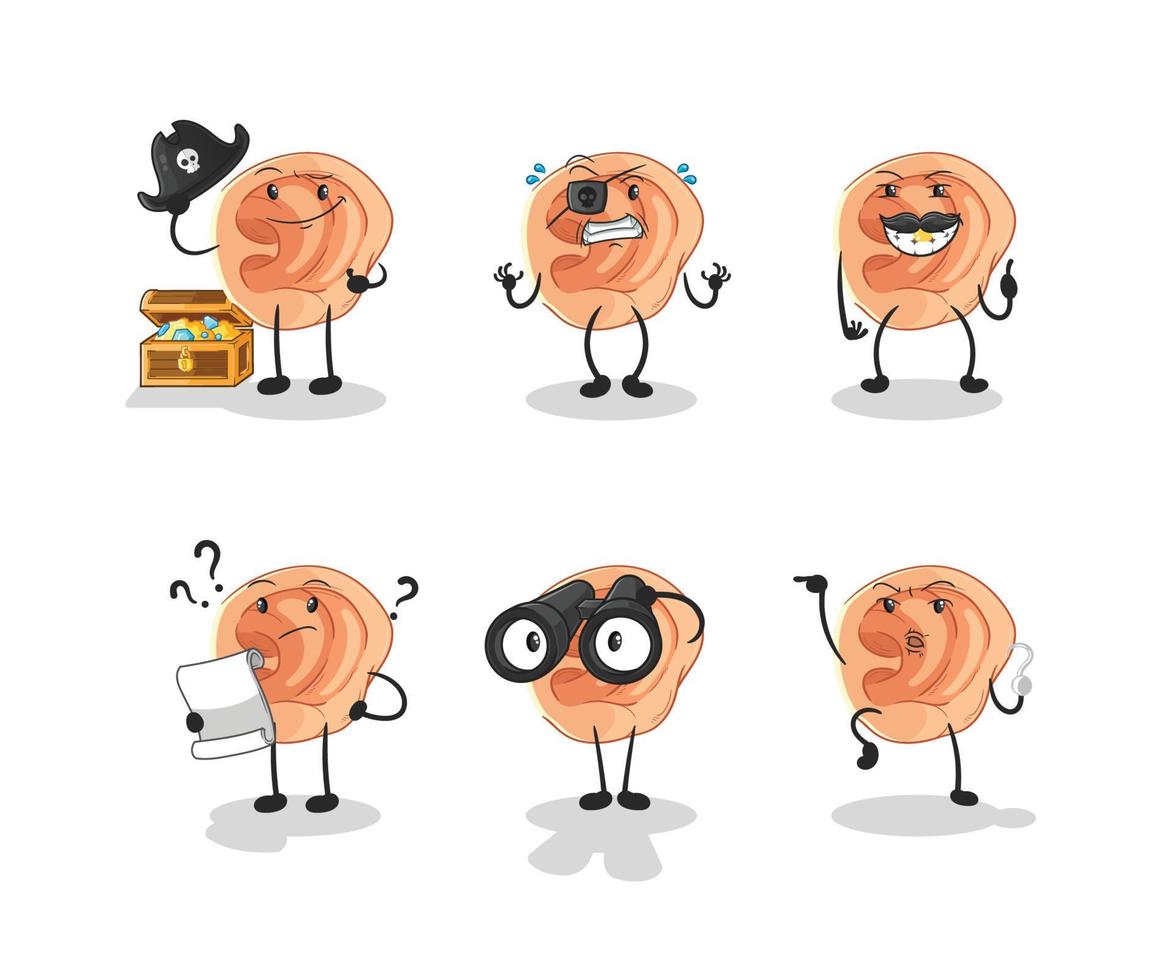 ear cartoon character vector