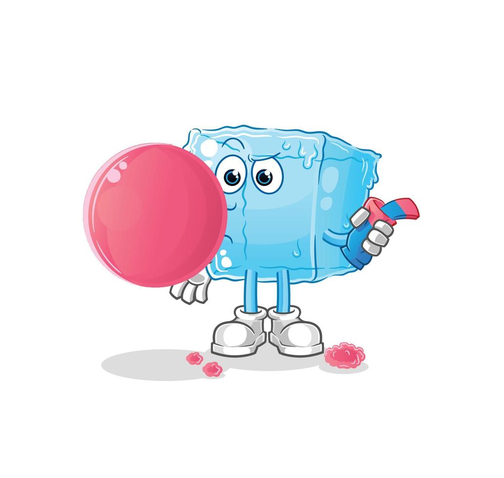 ice cube melted cartoon vector