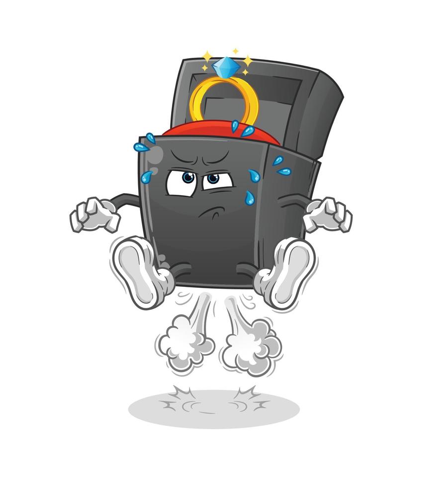 personaje de la caja del anillo de bodas vector