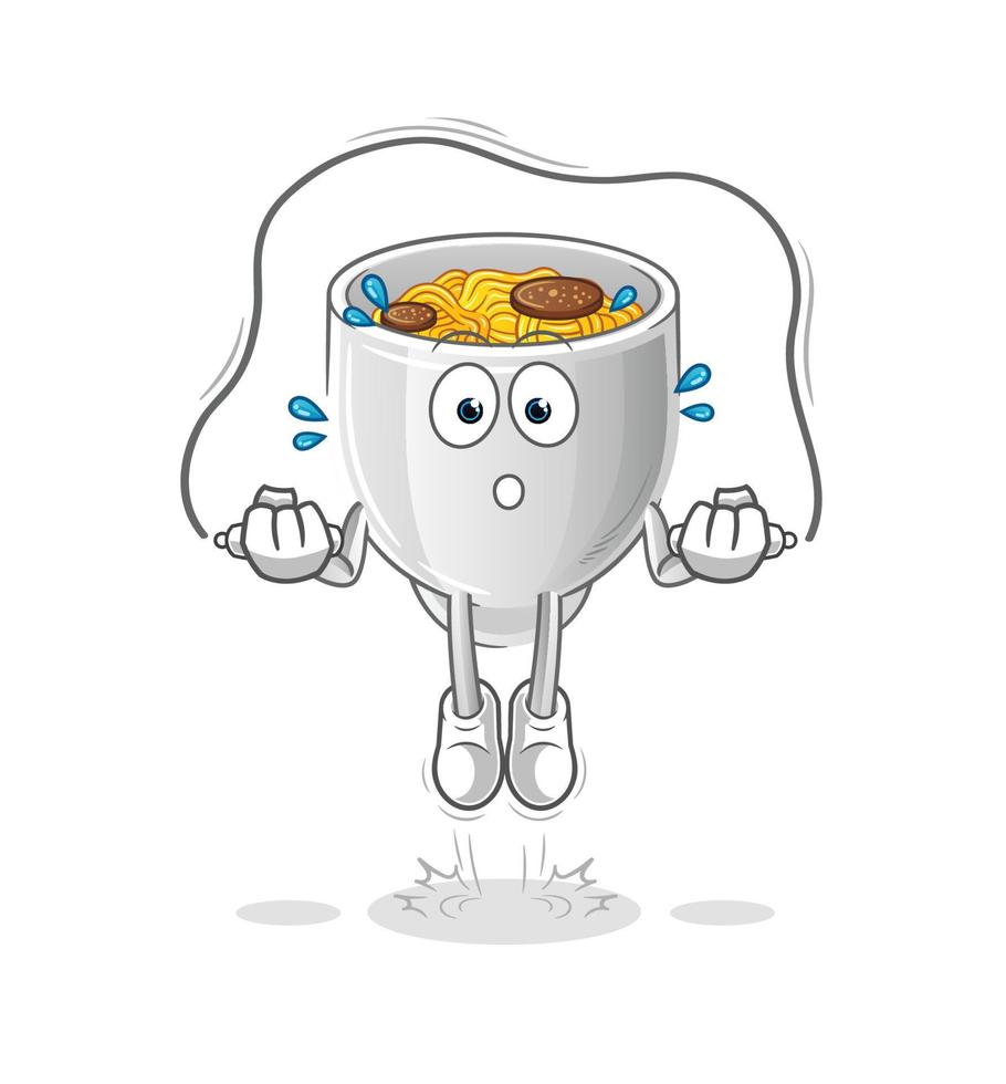 noodle bowl vactor mascot vector