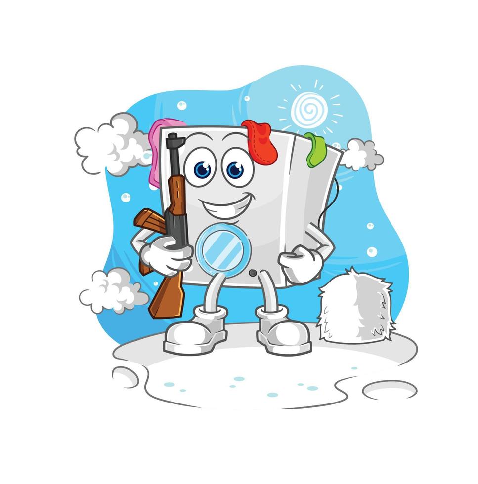 washing machine cartoon mascot vector