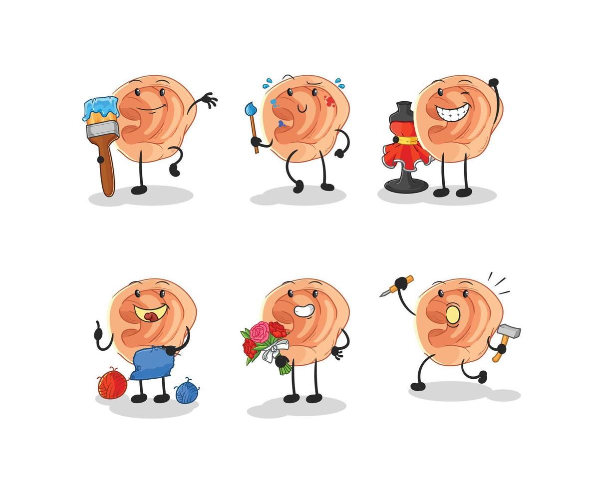 personaje de dibujos animados de oreja vector