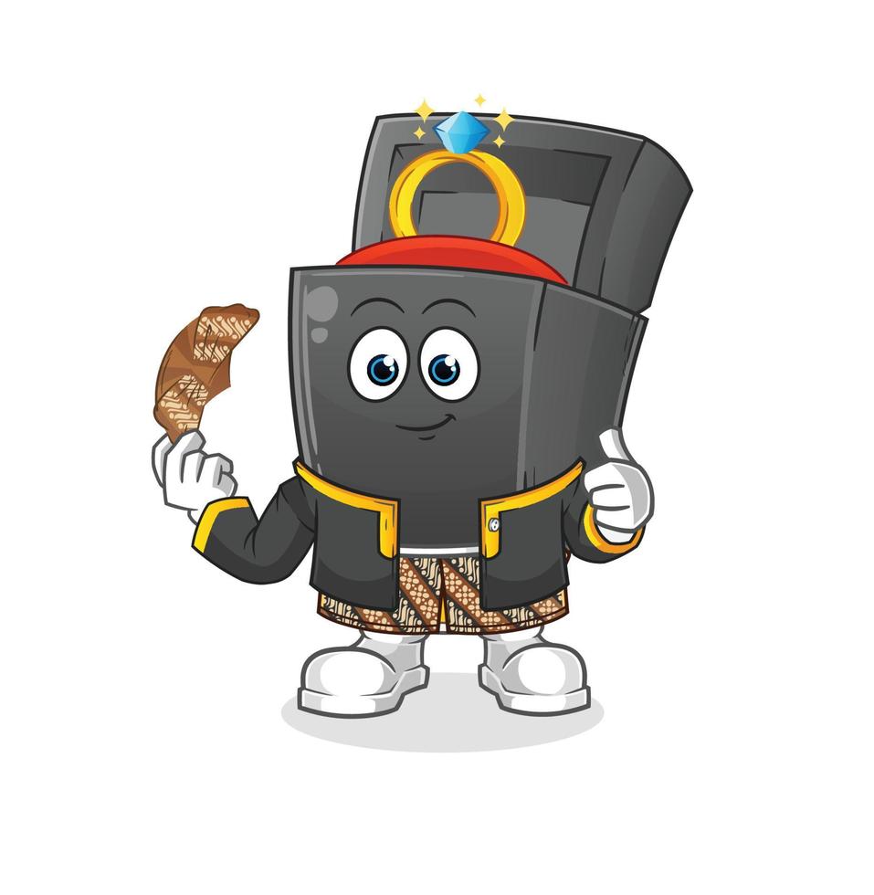 personaje de la caja del anillo de bodas vector