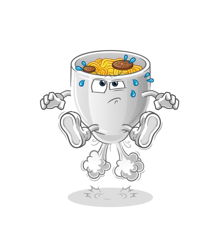 noodle bowl vactor mascot vector