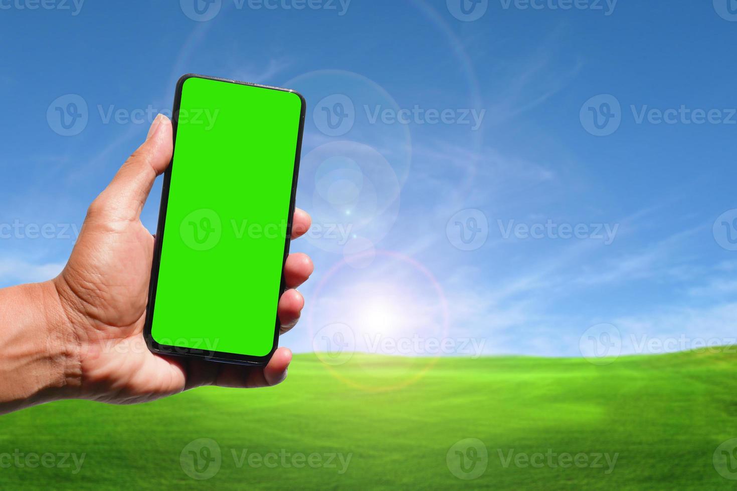 Green screen phone to put your content. photo