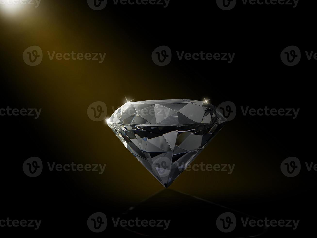 Dazzling diamond on the with black background photo