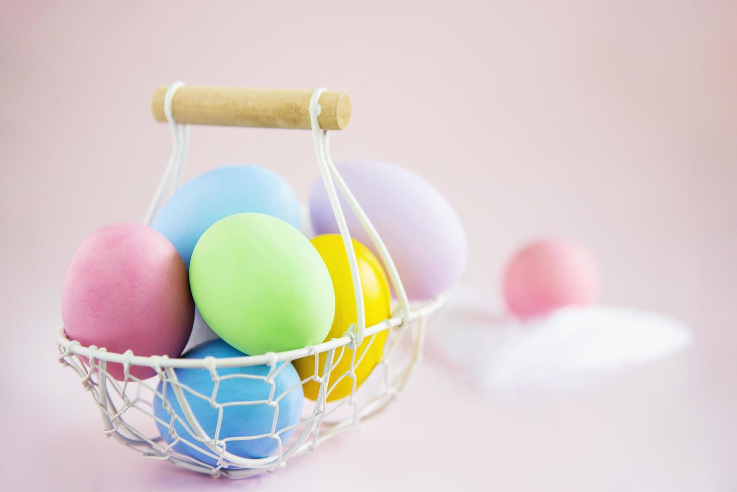 Painted colorful Easter eggs background - Easter holiday celebration background concept photo