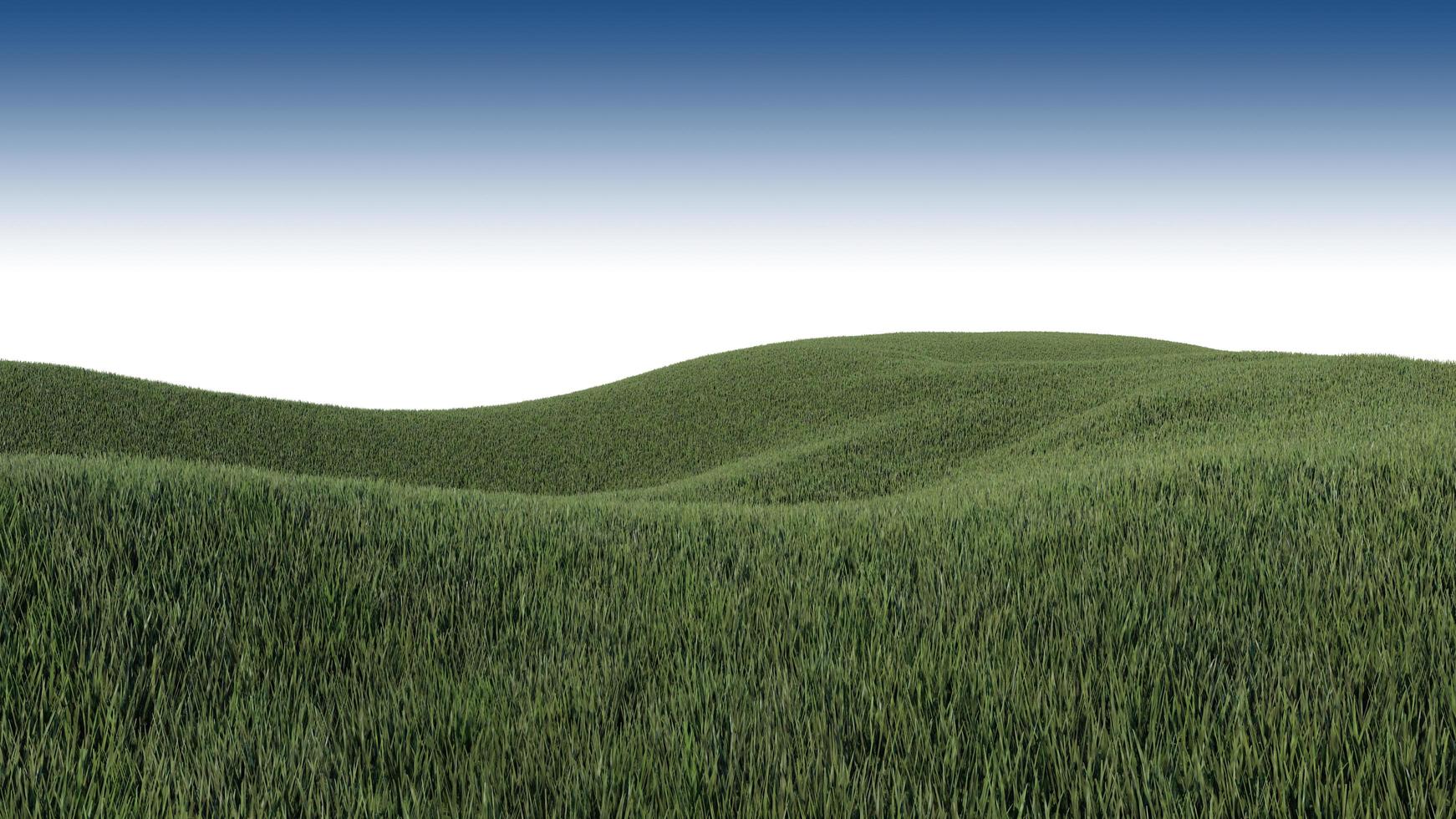 A 3d rendering image of grassed hill nature scenery photo