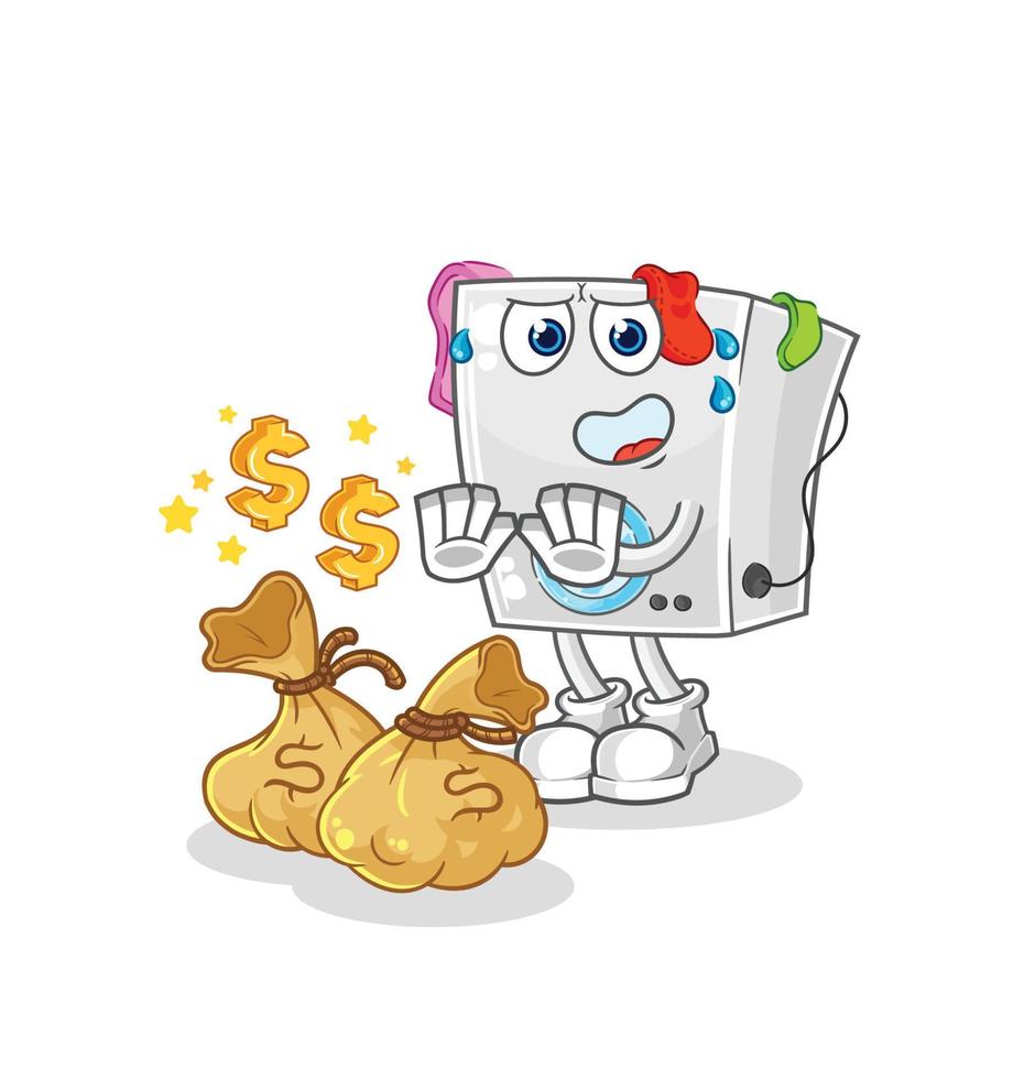 washing machine cartoon mascot vector