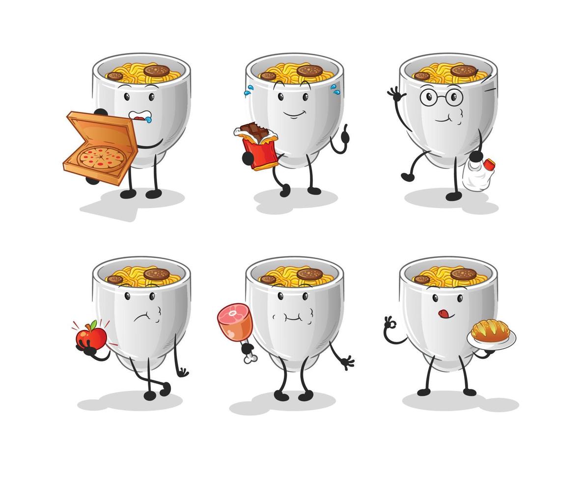 a bowl of noodle vector