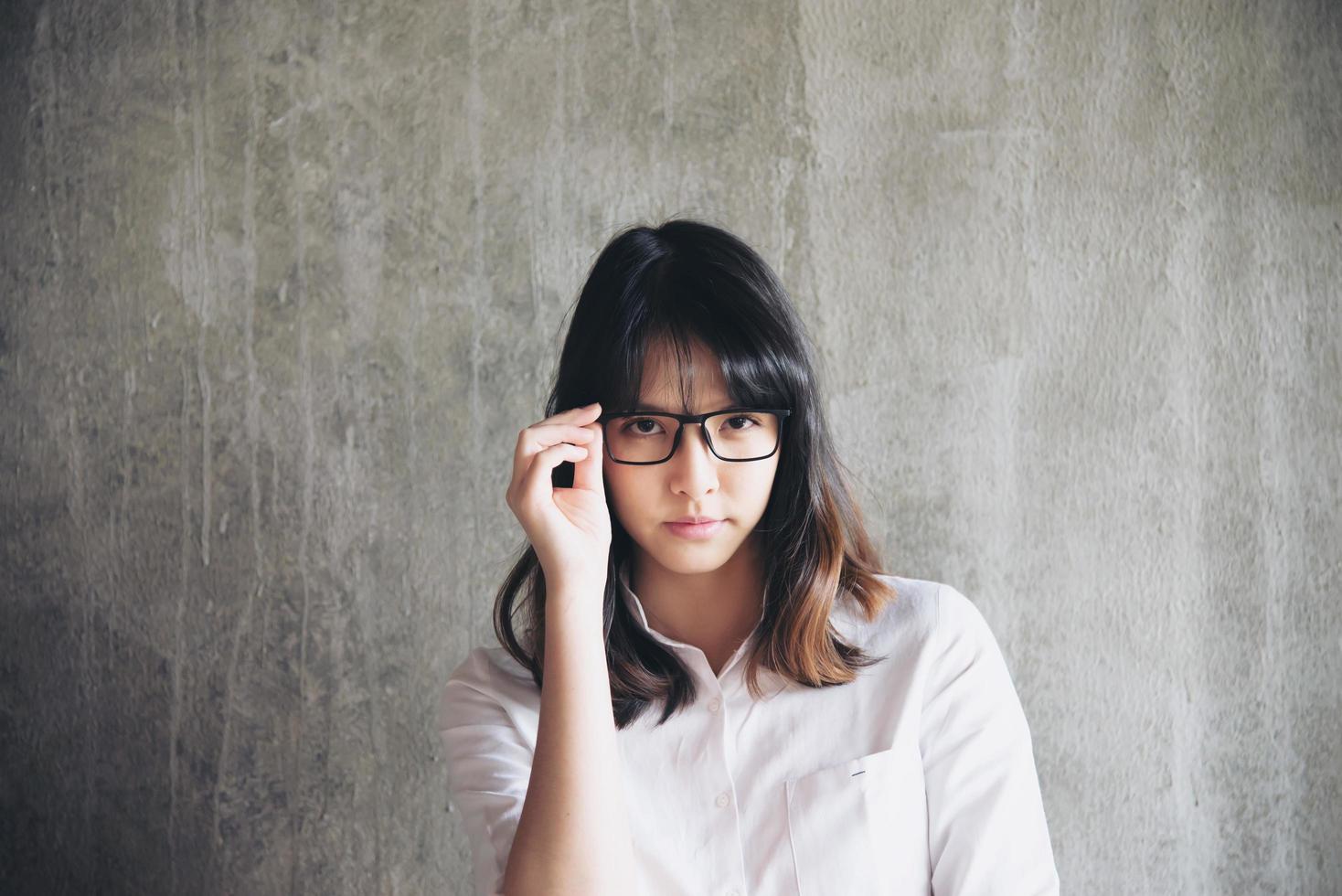 Lovely Asian young lady portriat - happy woman lifestyle concept photo