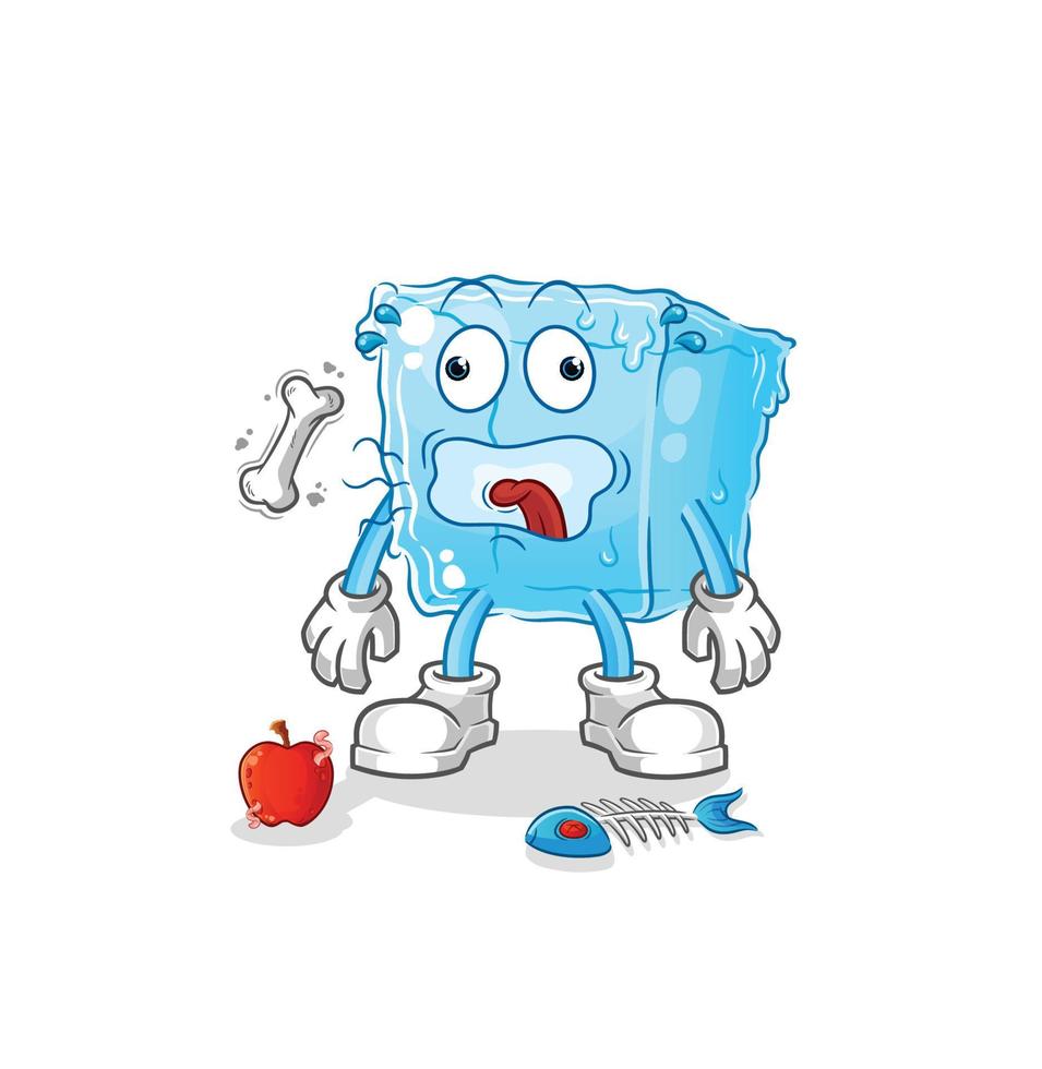 ice cube melted cartoon vector