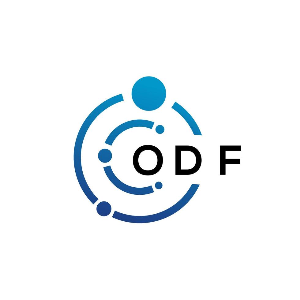 ODF letter technology logo design on white background. ODF creative initials letter IT logo concept. ODF letter design. vector