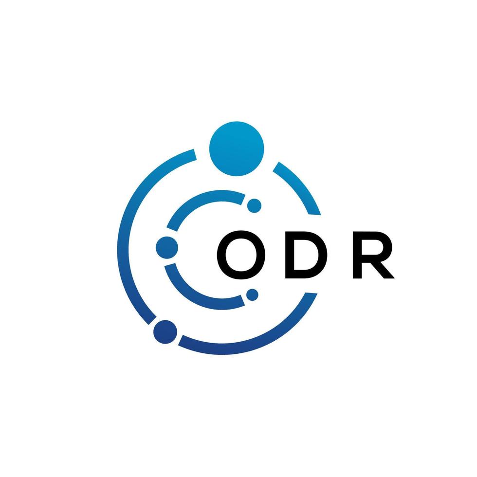 diseño de logotipo de tecnología de letra odr sobre fondo blanco. Odr letras iniciales creativas concepto de logotipo. diseño de carta odr. vector