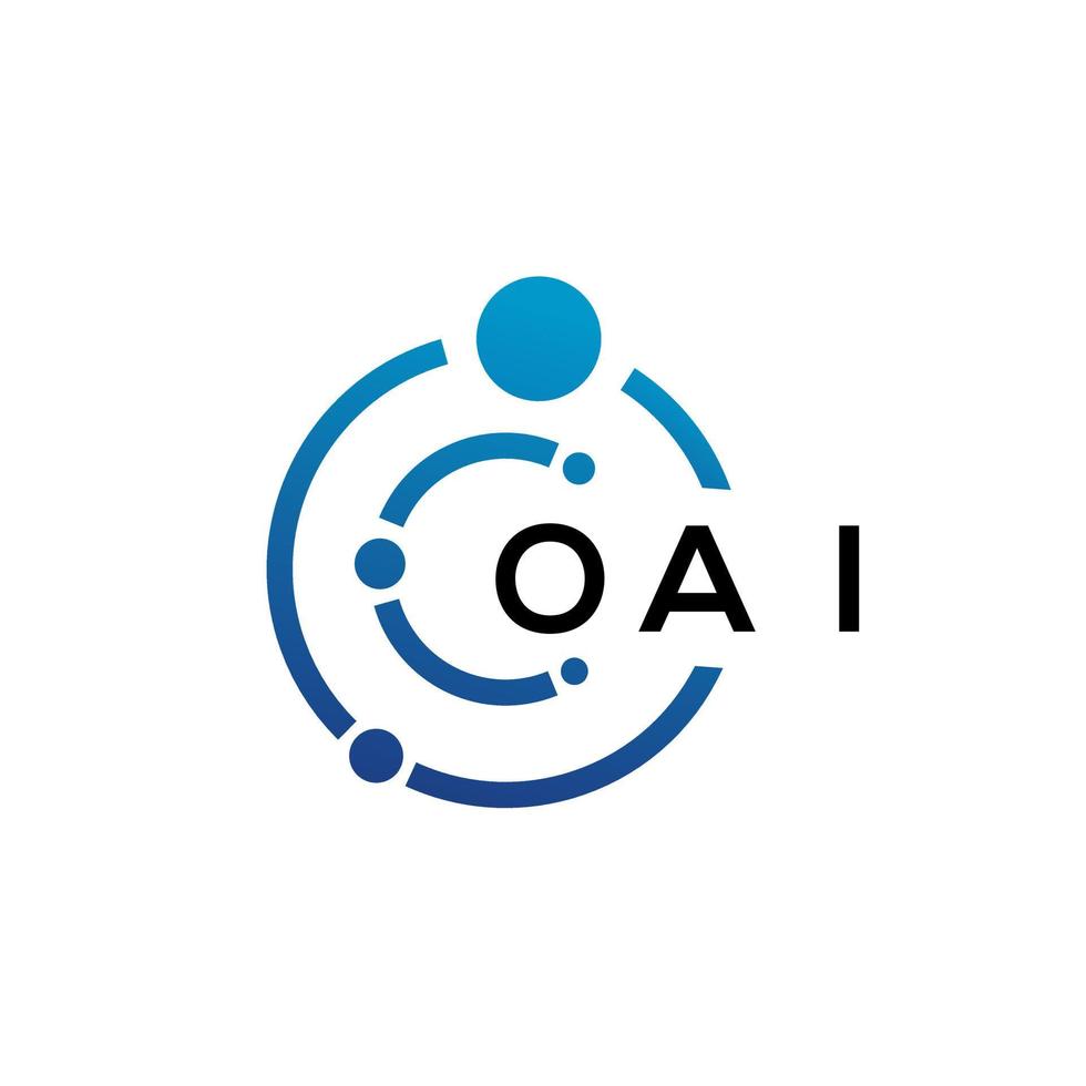 diseño de logotipo de tecnología de letras oai sobre fondo blanco. concepto de logotipo de letra inicial creativa oai. diseño de letras oai. vector