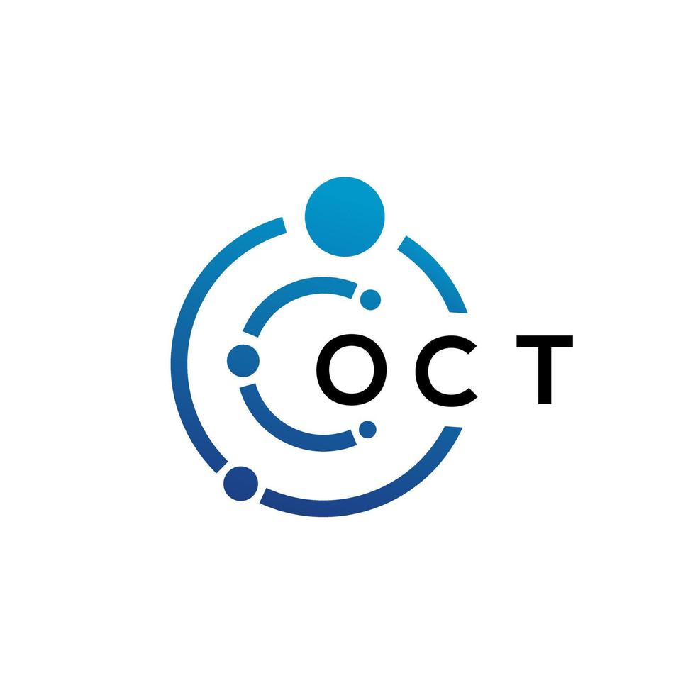 OCT letter technology logo design on white background. OCT creative initials letter IT logo concept. OCT letter design. vector