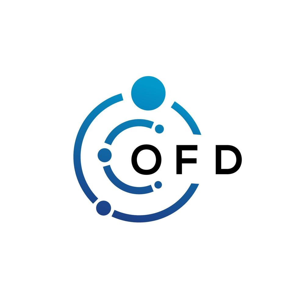 diseño de logotipo de tecnología de letra ofd sobre fondo blanco. ofd creative initials letter it concepto de logotipo. diseño de letra df. vector