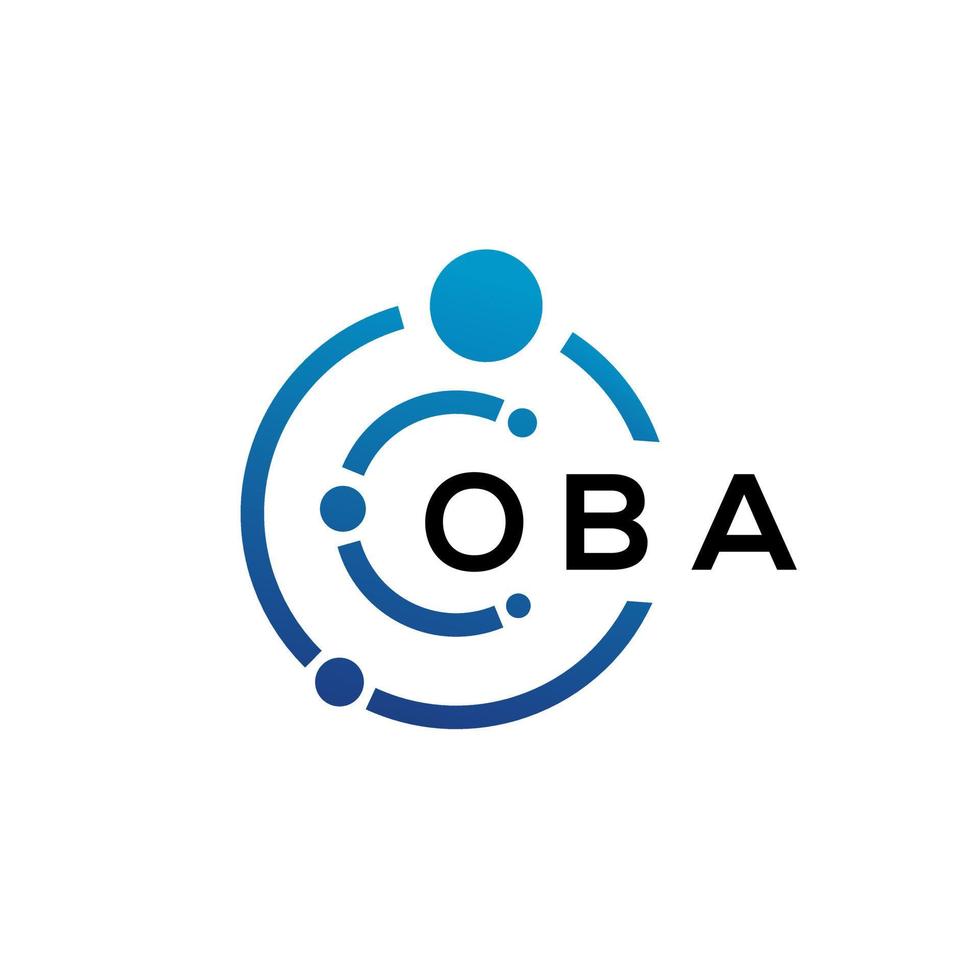 OBA letter technology logo design on white background. OBA creative initials letter IT logo concept. OBA letter design. vector